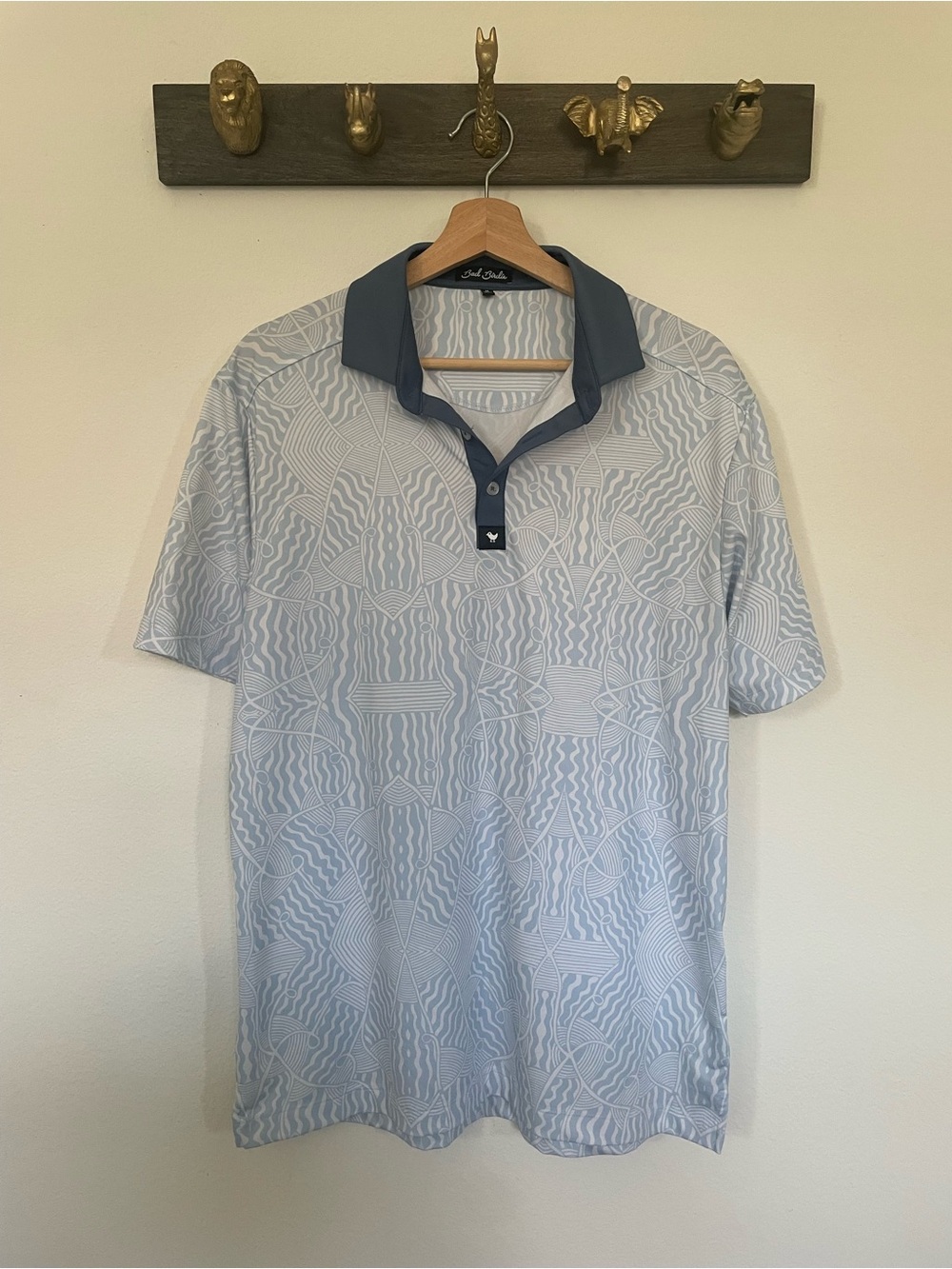 Bad Birdie Light Blue Polo with Dark Blue Collar